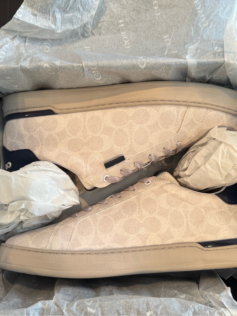 New in box Coach Lowline Low Top Sneakers – Chalk / Cobalt – Men’s 11.5D - Picture 6 of 8